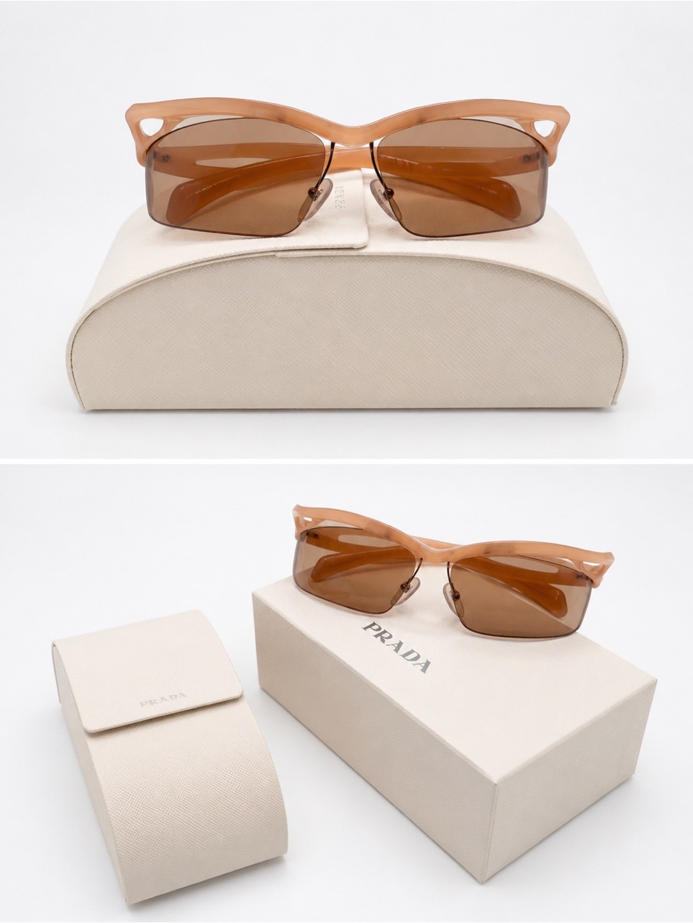 Prada Women's Tan Brown Cat-Eye Sunglasses